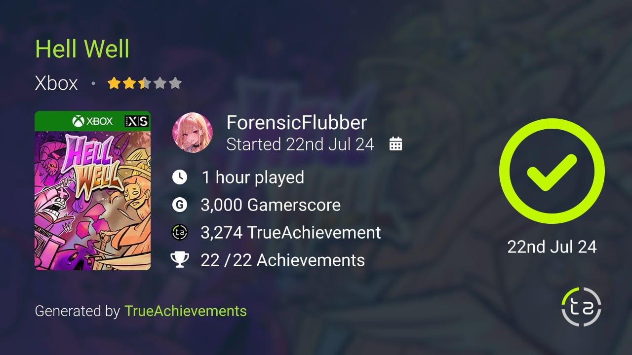 Hell Well achievement summary